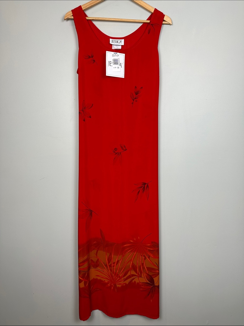 202. vintage Jessica NWT Red maxi dress